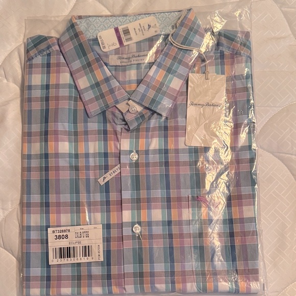 NWT Tommy Bahama Colorful Plaid Long Sleeve Men's Shirt Never Opened - Picture 1 of 4